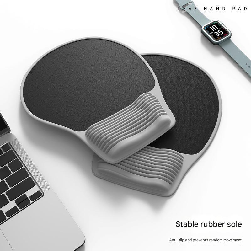 NNEDSZ Grey Ergonomic Silicone Mouse Wrist Rest Pad - Comfortable Hand Support for Keyboard and Mouse