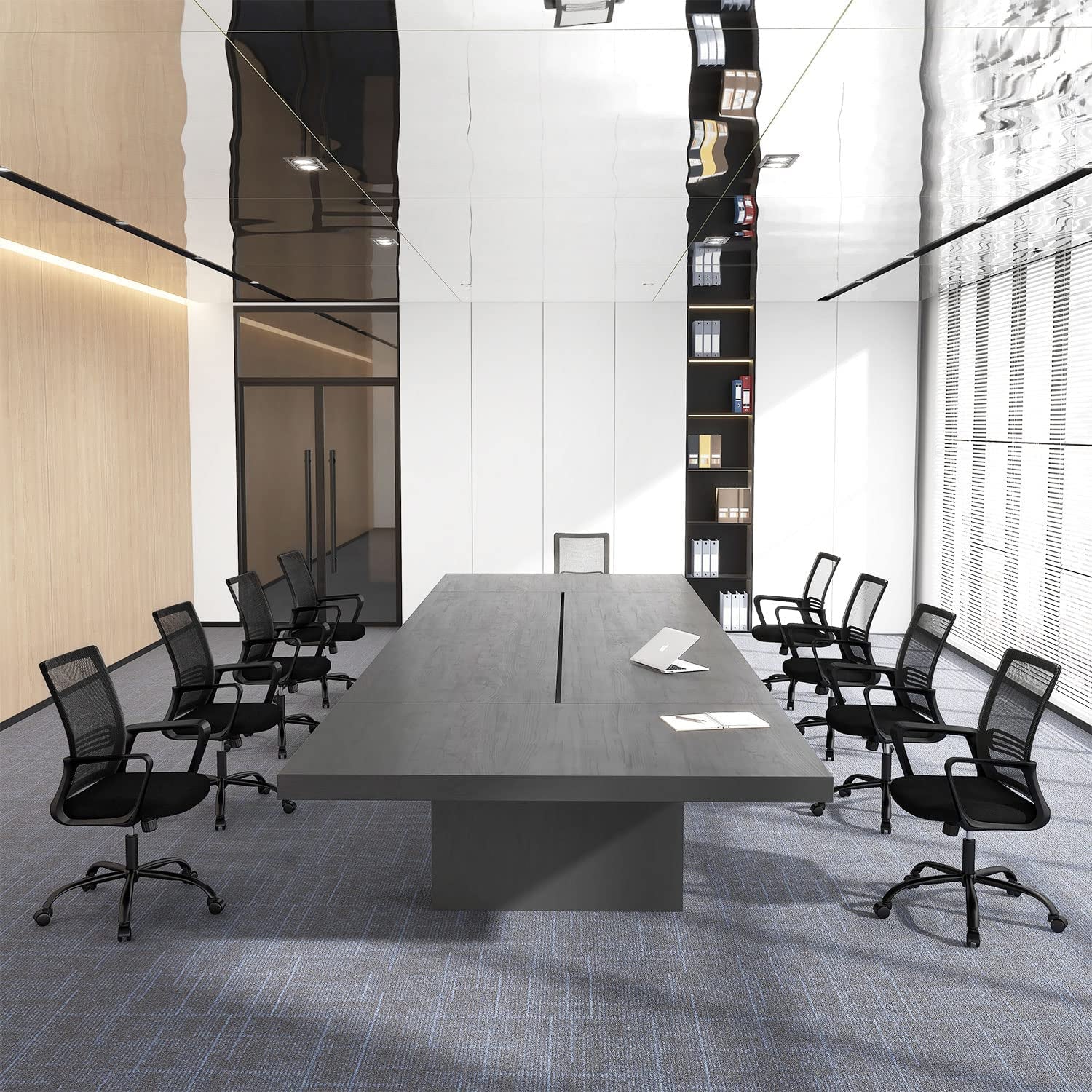 Ergonomic Mesh Office Chair with Armrests and Wheels-0