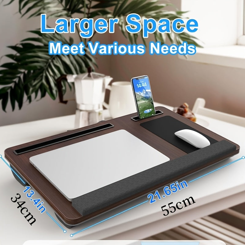 NNETM Wooden Laptop Desk with Mouse Pad